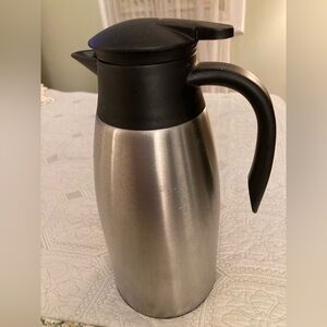 Coffee Carafe 64 oz. Stainless Insulated Thermal Grip Ring Bottom Push Button
